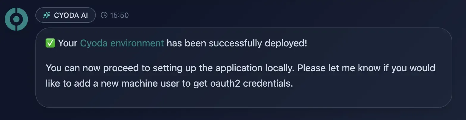 Environment Deployed Confirmation