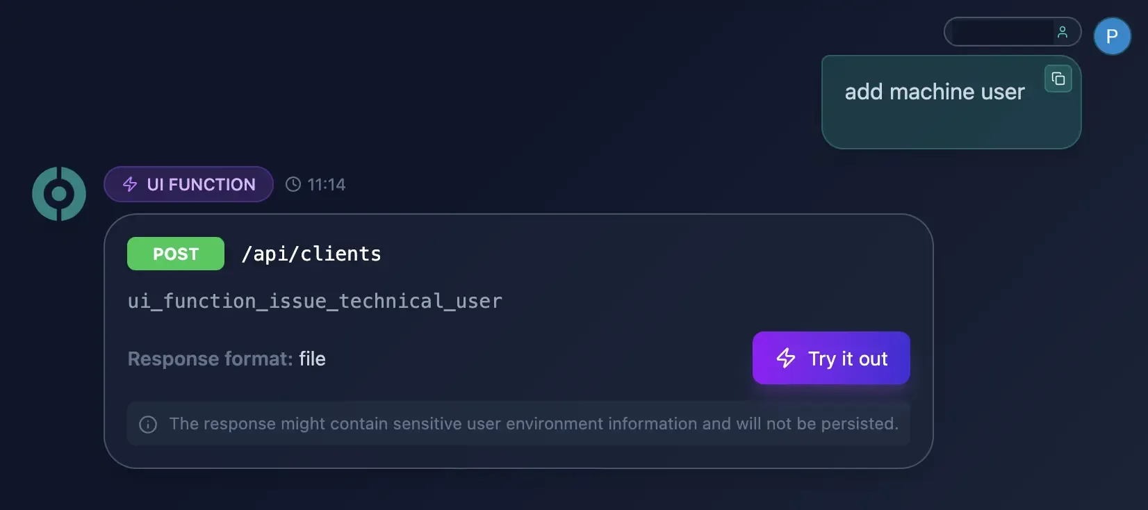 Add Machine User Prompt